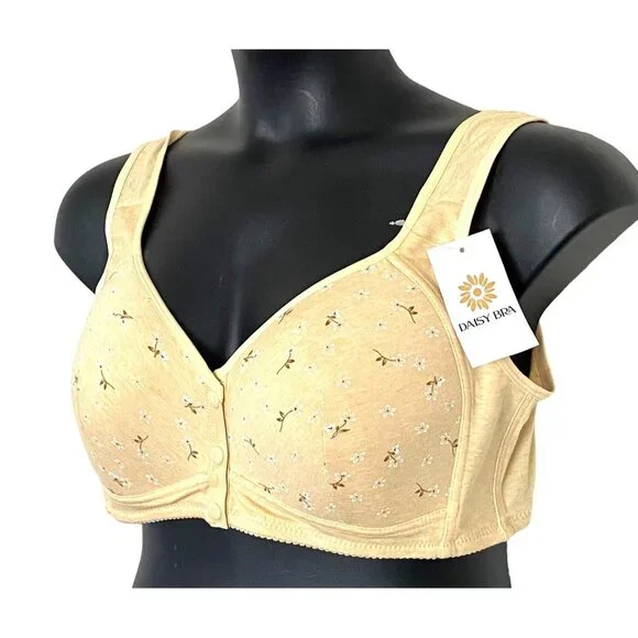 NEW Daisy Bra front snap front cotton plus size 3XL wireless bra - Picture 3 of 12